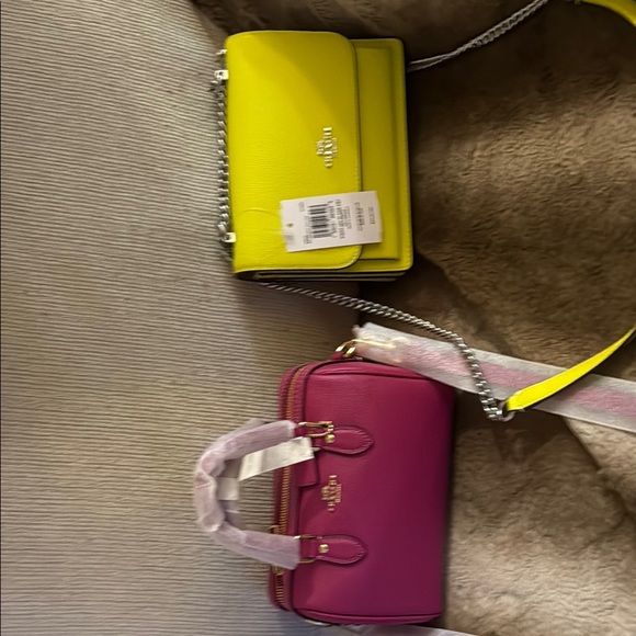 Coach Mini Bags in Pink and Yellow with Structured Designs - Picture 1 of 1